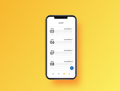 Holler: Journal app design flat ui ux