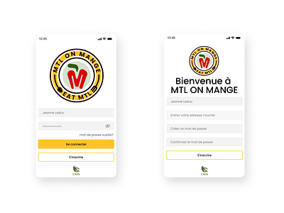 MTL on Mange/Eat MTL (PWA): sign in and log in app design minimal mobile mobile app design mobile design mobile ui mobile ux ui ux