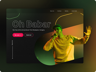 Artist page design for my music project artist colorful desktop hiphop music producer trap ui ui design