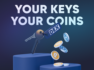 Your keys, your coins 3d coins crypto design finance graphic design illustration typography