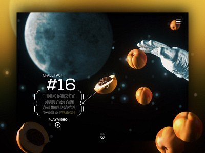 First Fruit on the Moon! 3d animation app ui ux branding character food food app food app ui landing page social media design space top ux ui designer visual design webdesign website