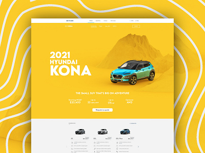 2021 Hyundai Kona Landing Page automotive branding car design illustraion inspiration kia landing page responsive design top ux ui designer ux ui visual design web design webdesign