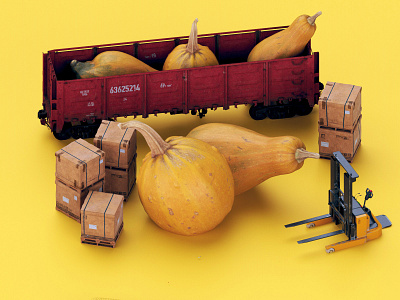 Pumpkin Transport! 3d 3d animation 3d art branding c4d cinema 4d clean design fall halloween isometric octane pumpkin visual design