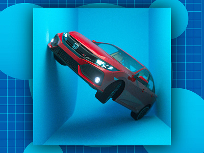 Honda in a box! 3d 3d artist 3d modeling automotive branding c4d car cinema 4d clean cube design honda octane visual design