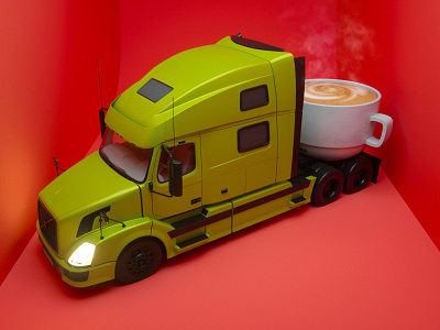 Coffee Delivered! 3d 3d artist 3d modeling branding c4d cinema4d clean design food holiday octane shipping truck visual design