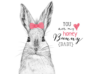 Hand drawn bunny illustration animal bunny childish cute design drawing hand drawn illustration nice pencil pink sketch