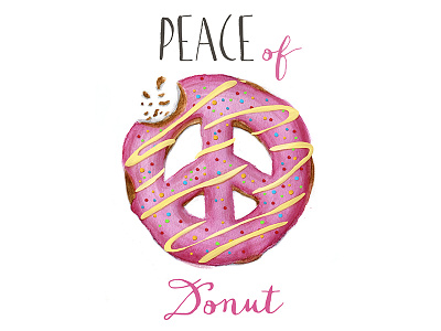 Peace of donut design donut drawing food illustration sweet symbol watercolor