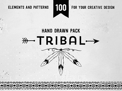 Hand drawn tribal design vector pack aztec badges bundle elements ethnic hand drawn kit logo pack sketched tribal vector