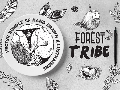 Forest Tribe Vector Illustrations