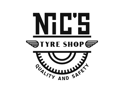 Nic's Tyre Shop Logo logo branding logomark