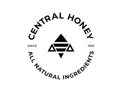 Central Honey Logo bees branding design honey logo minimalistic