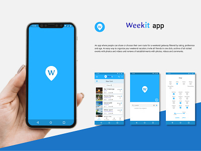 Weekit app app application design logo minimal organiser planner project site travel ui ux web