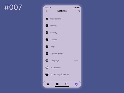 Daily UI 007 app daily 100 challenge daily ui daily ui 007 daily ui challenge design security settings settings design settings page settings ui ui ux
