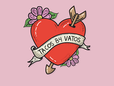 Tacos groove design flat illustration lettering vector