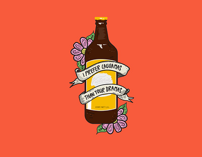 Beers and no dramas design flat freehand illustration vector