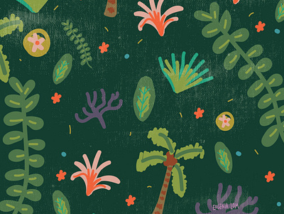 Feeling beachy flat freehand illustration patterns vector