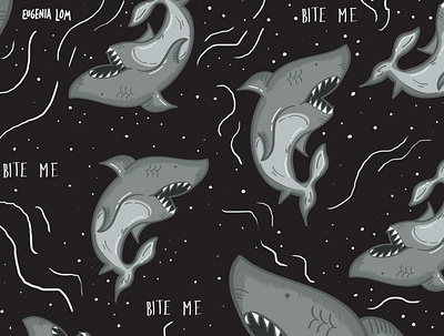 Bite Me design flat freehand illustration patterns vector