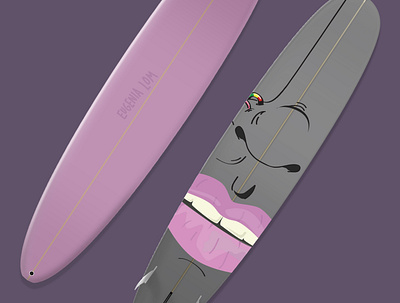Surfing days... design flat freehand illustration vector
