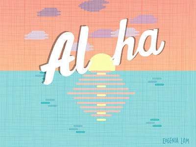 Aloha branding design flat freehand illustration lettering patterns vector