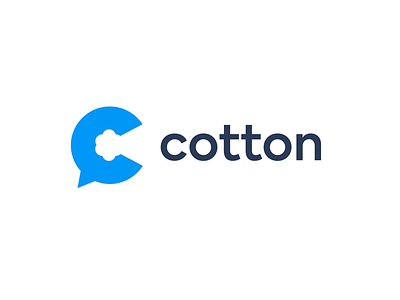 Cotton Communication App Concept c chat communication cotton logo