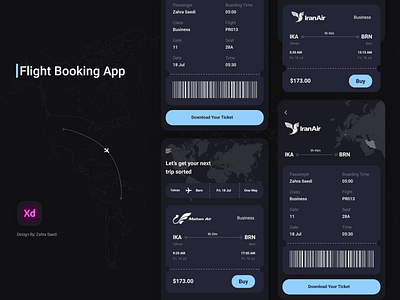 Flight Booking App app dark mode design flight booking mobile ui ui uiux