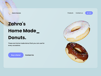 Donut Shop 3d blender donut donut shop landing ui web design