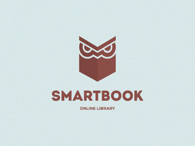 Smartbook book branding levogrin library logo online owl smart