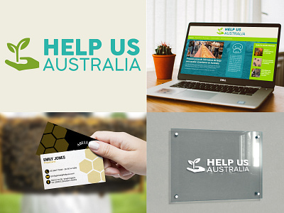 Help Us Australia branding design illustration logo minimal vector