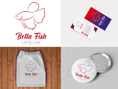 Long Live Betta Fish branding design illustration logo vector