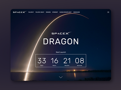 Daily UI 014/Countdown Timer daily 100 challenge dailyui design desktop figma space spacex timer ui ux