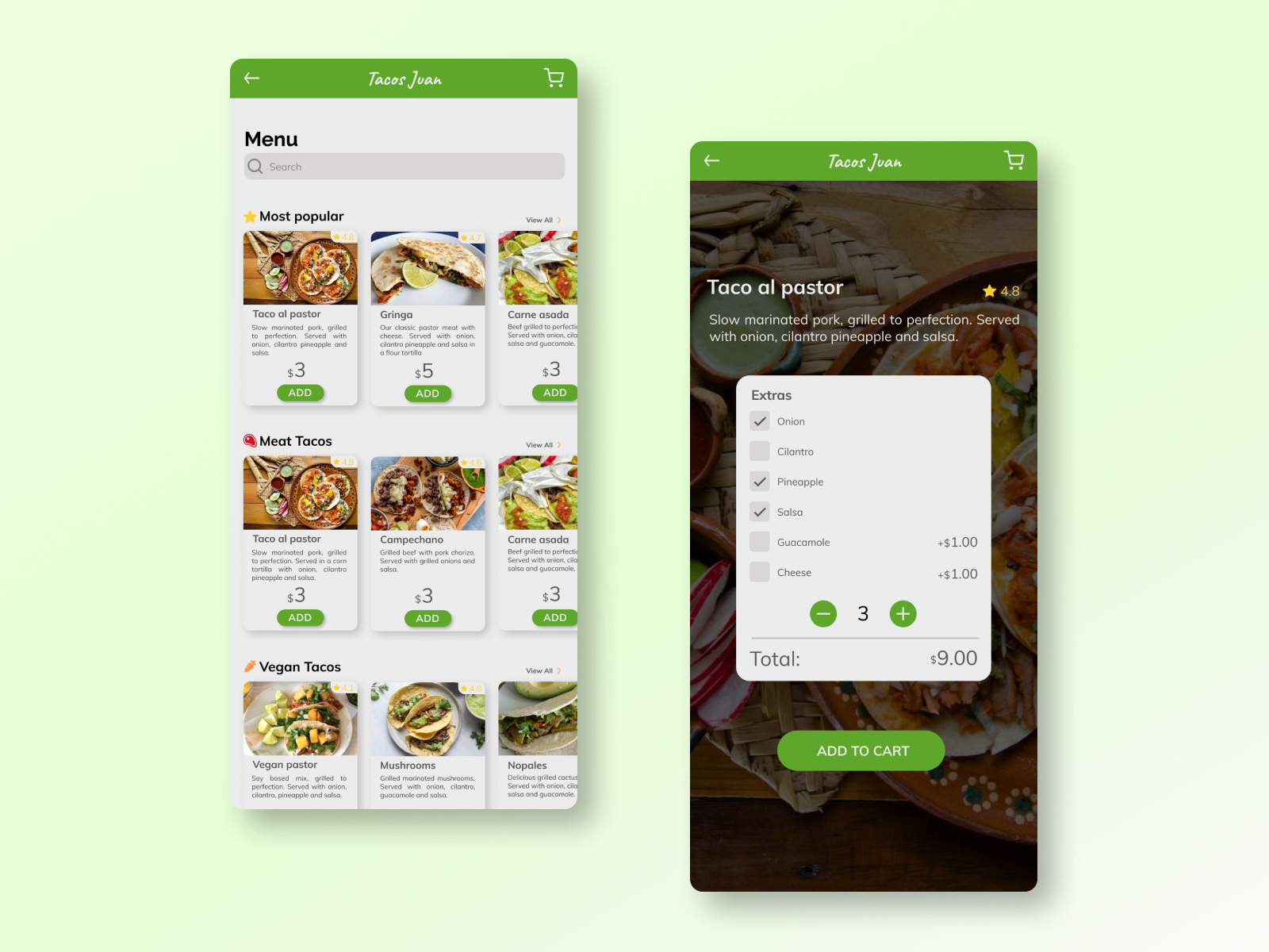 Daily UI 043/Food menu by Adolfo Graña on Dribbble