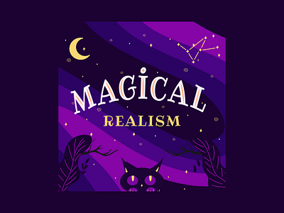 Magical Realism branding design illustration typography vector