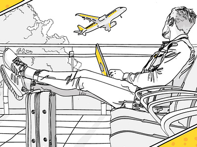 Illustration Java dev vacancy for an airline project art design flat graphic design illustration illustrator minimal vector web website