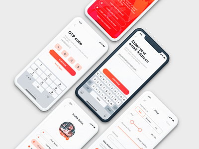 Dating app - concept design flat minimal ui ux