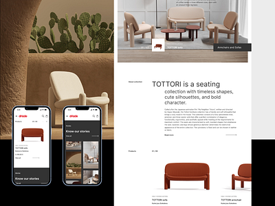 Driade website design flat furniture ui uiux user experience user interface ux web web design