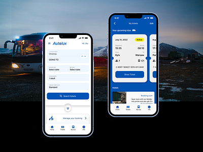 Autolux app redesign app applicatiom branding design tickets travel ui uiux user interface ux