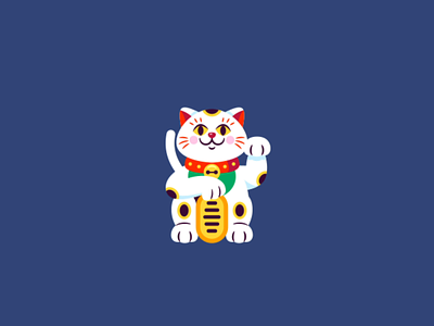 I'm So Lucky... animated animation cat character design gif illustration lucky cat maneki neko vector