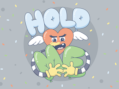 Fully Hold Me balloon graphic design heart illustration smile typography