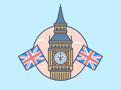 Little Big Ben branding character design icon illustration uk united kingdom vector