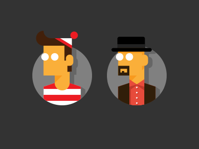 Waldo & Heisenberg breaking bad flat design graphic design icon illustration waldo