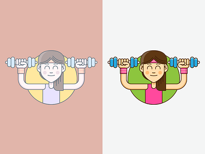 Work it! branding exercise fitness graphic design health illustration smile wip workout