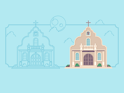 Chapel Cerro Santa Ana chapel ecuador graphic design guayaquil illustration wip