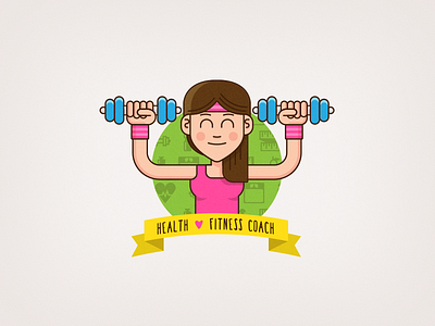 Health <3 Fitness Coach branding exercise fitness graphic design health illustration smile wip