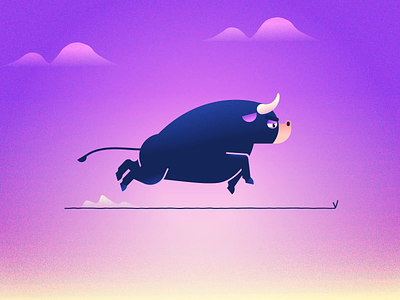 Bull-E animation bull character design illustration motion graphics run cycle vector