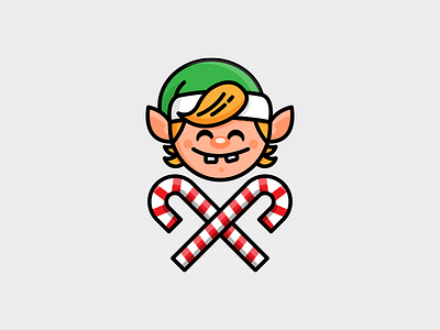 Sweet Badass Elf! candy cane christmas drawing elf graphic design holiday icon illustration portrait