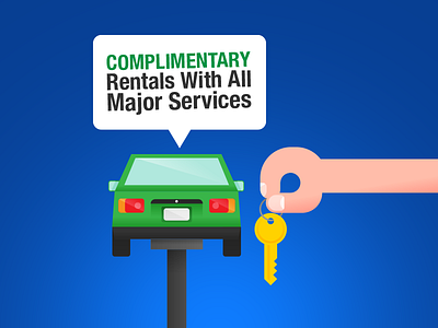 Complimentary Rentals! automotive car graphic design icon illustration keys retail wip