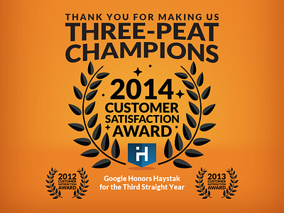 Three-Peat Champions! award badge champion customer service graphic design icon illustration
