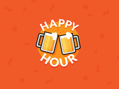 Happy Hour Time! beer graphic design happy hour illustration party