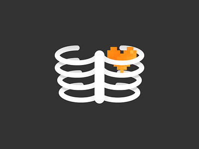 Hearty Ribs bones branding graphic design health heart icon illustration logo pixel ribs wip