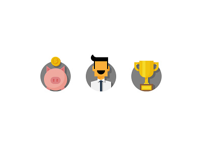 New icons! branding business icon illustration money pig trophy